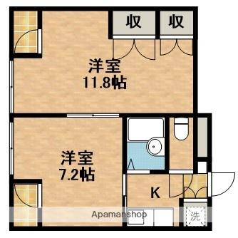 レインボープラザ(2K/4階)の間取り写真