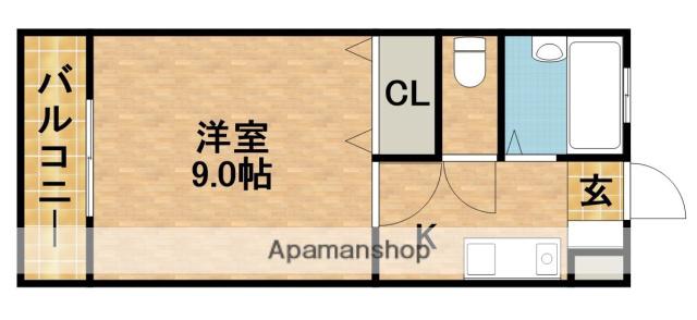 イーグルハイツ(1K/1階)の間取り写真