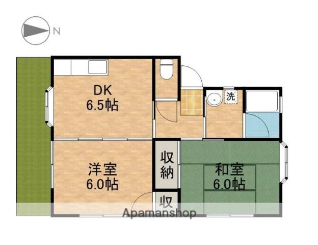 アクリティブⅡ(2DK/1階)の間取り写真