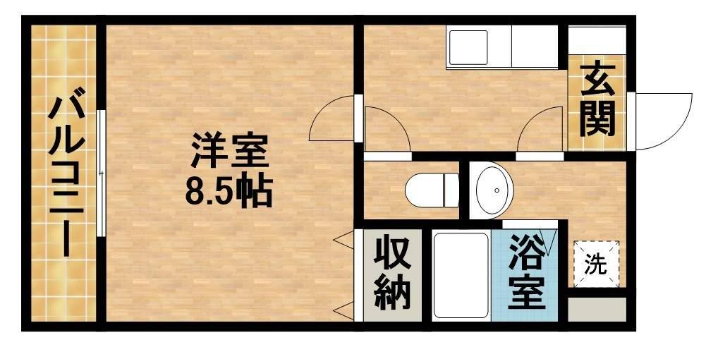 GRANDIR(1K/5階)の間取り写真