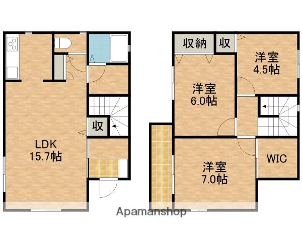 東海道本線 浜松駅 バス乗車時間：42分 堀出橋バス停で下車 徒歩9分 2階建 築19年(3LDK)の間取り写真