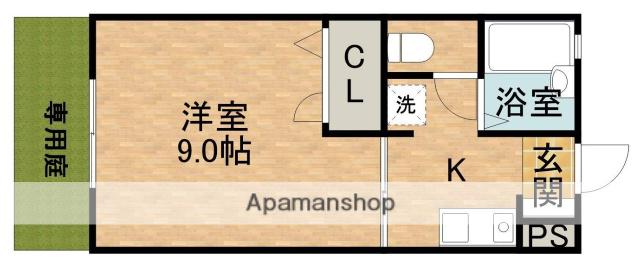 グランシャリオⅡ(1K/1階)の間取り写真