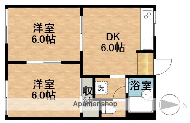 ミュゲー一番館A(2DK/1階)の間取り写真