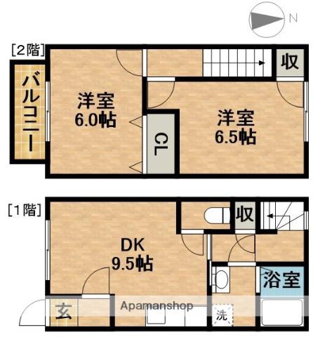 ＩＵ２７Ｎ(2DK)の間取り写真