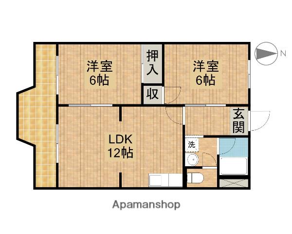 グランドコーポラス(2LDK/3階)の間取り写真