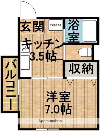 ロワイム345(1K/1階)の間取り写真
