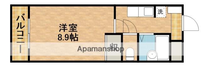 ホリホックイン八幡(1K/2階)の間取り写真