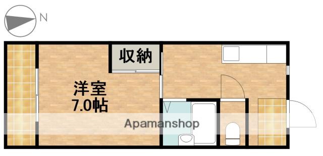 ハーベスト上島(1K/3階)の間取り写真