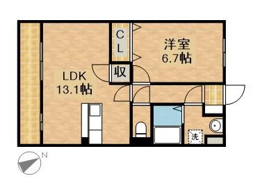 サンモール(1LDK/1階)の間取り写真