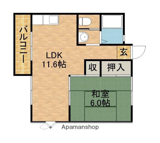 カプチーノSHUN(1LDK/2階)の間取り写真