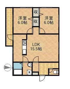 ライトマンション(2LDK/2階)の間取り写真