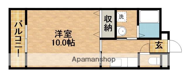 ウインブルドン(1K/2階)の間取り写真