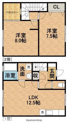 ハイツリー初生(2LDK)の間取り写真