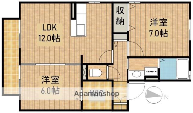 フルール(2LDK/1階)の間取り写真