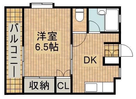 コーポ松本(1DK/1階)の間取り写真