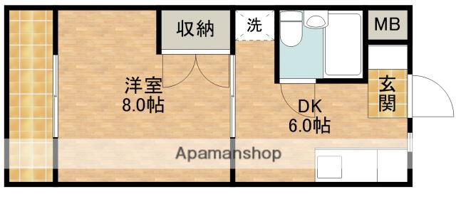 プリンス羽鳥(1DK/1階)の間取り写真