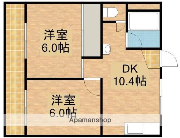 メゾン入野(2K/2階)の間取り写真