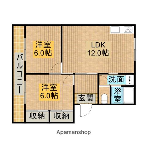 レジデンス榛葉(2LDK/2階)の間取り写真