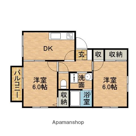 ドリームハイツ(2DK/2階)の間取り写真