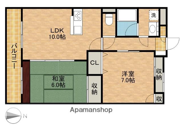 OLIVE(2LDK/3階)の間取り写真