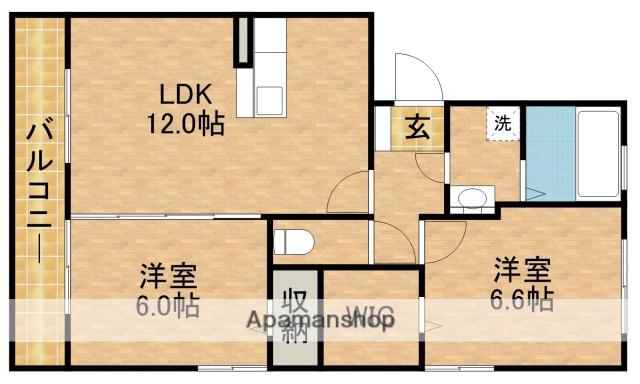 アヴェニール(2LDK/2階)の間取り写真
