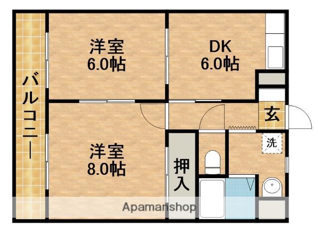 メインライト(2DK/2階)の間取り写真