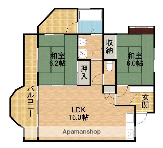 東急リゾートタウン浜名湖I棟(2LDK/5階)の間取り写真