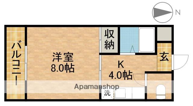 ビアンヌール四ツ池公園(1K/2階)の間取り写真
