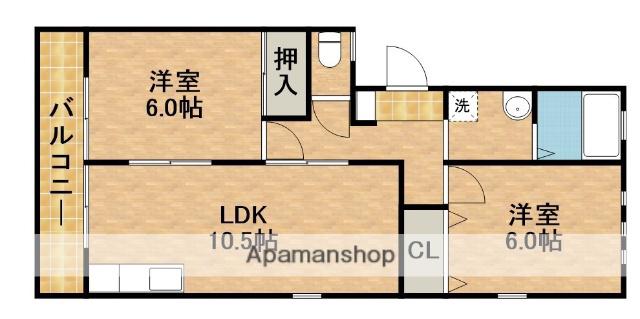 サンクエスB(2LDK/1階)の間取り写真