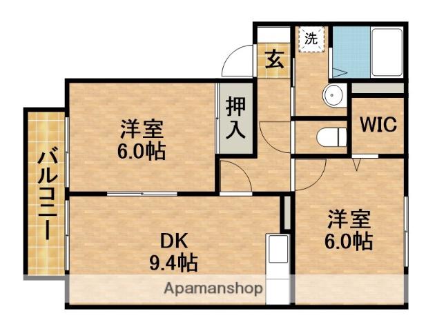 グランシャリオA(2DK/2階)の間取り写真