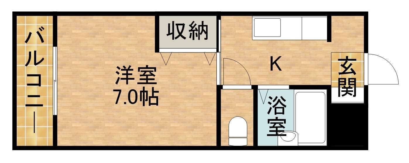 グリーンハイツ安松(1K/2階)の間取り写真