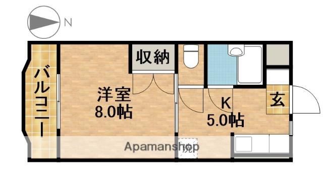 エスペランサ(1DK/2階)の間取り写真