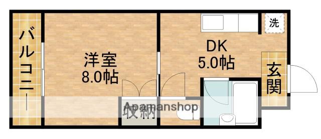 エステート西山(1DK/4階)の間取り写真