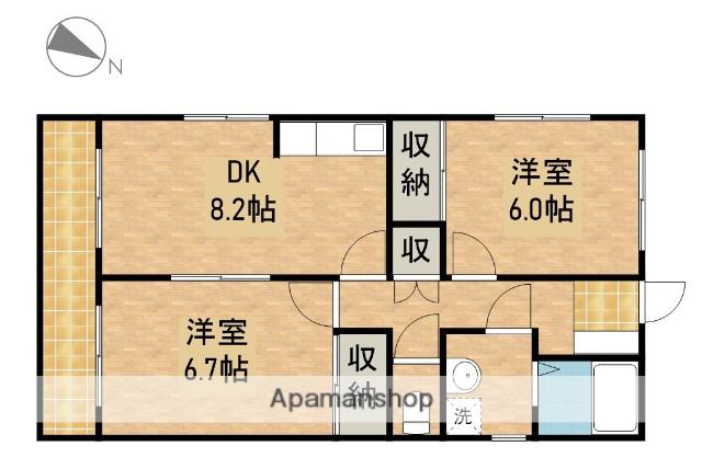 マンションアピカ(2DK/2階)の間取り写真