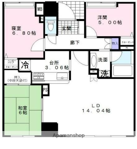 セントラルタワー(3LDK/10階)の間取り写真