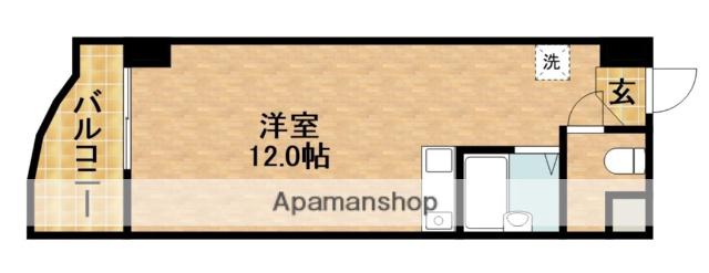 ヒューゲル城北(ワンルーム/1階)の間取り写真