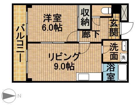 LIMPIA垂木(1LDK/1階)の間取り写真