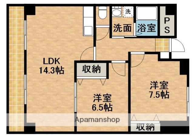 ロイヤルハイツ掛川(2LDK/8階)の間取り写真