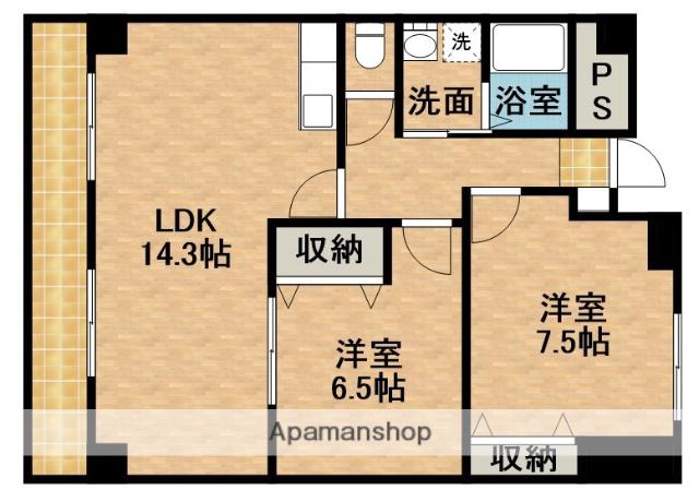 ロイヤルハイツ掛川(2LDK/5階)の間取り写真