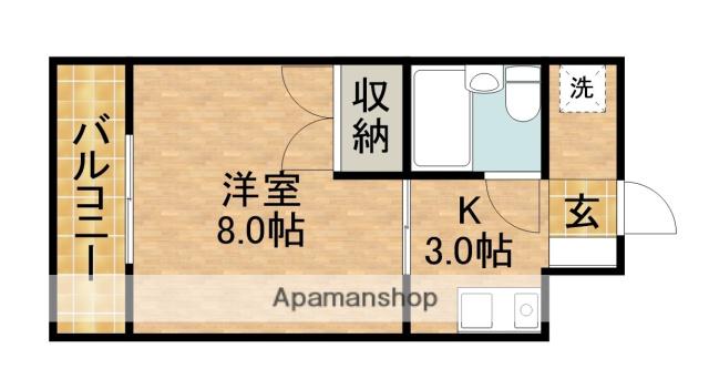 フラットサンパティーク(1K/3階)の間取り写真