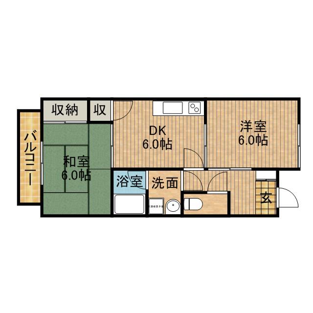 SURPLUSホープ(2DK/2階)の間取り写真