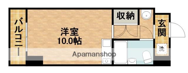 フレクション浜松1(ワンルーム/4階)の間取り写真