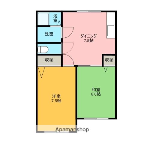 サンハイツ58(2DK/1階)の間取り写真