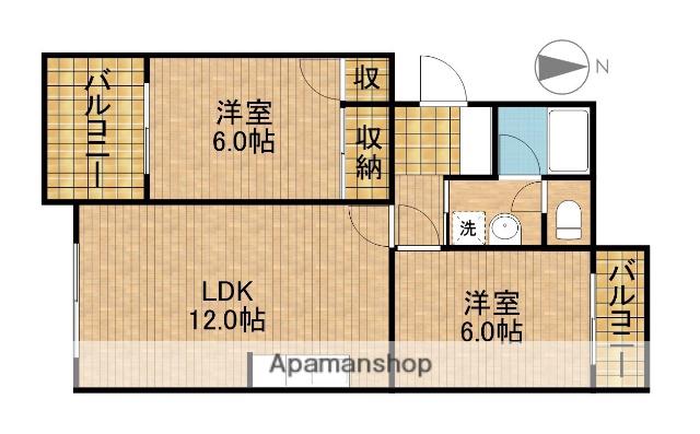 サンバードⅡ(3DK/2階)の間取り写真