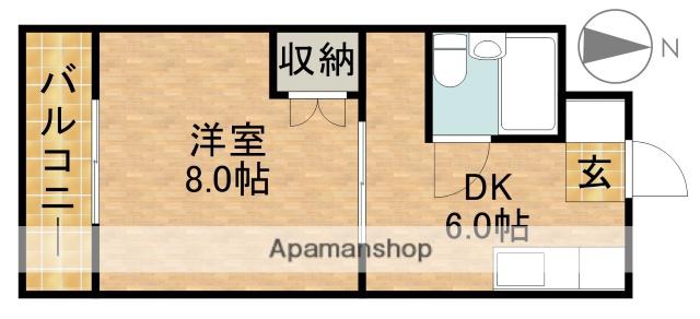 カーサヤマザキ(1DK/1階)の間取り写真