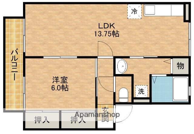 メルベーユA(1LDK/2階)の間取り写真