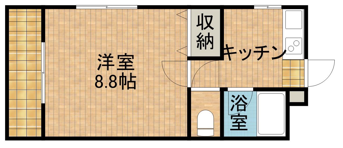 根上り松マンション松山(1K/3階)の間取り写真