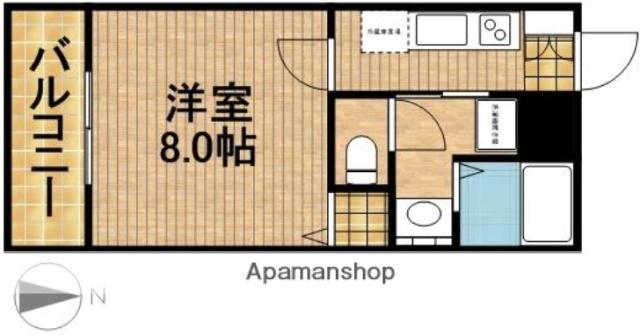 フレアコート(1K/2階)の間取り写真