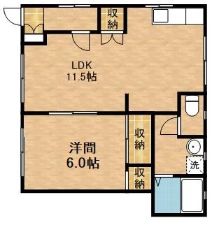 イーストハウス(1LDK/1階)の間取り写真