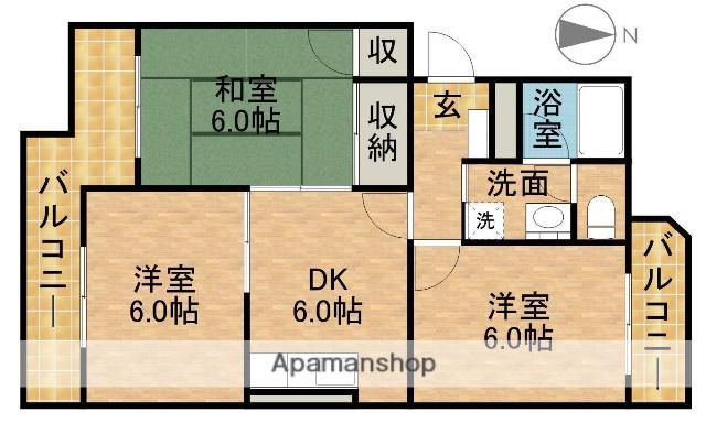 サリーナ浜北(3DK/3階)の間取り写真